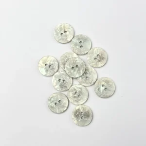 Knap - Imiteret Perlemor - Hvid - 18 mm