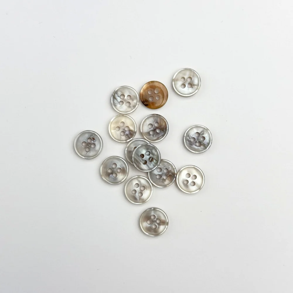 Knap - Pearl Look - Lys Beige - 11 mm