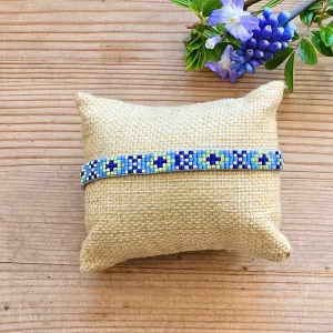 Telar – Farverigt vævet armbånd med macramé lukning