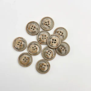 Knap - 4 huls knap - Brun/Beige - 18 mm