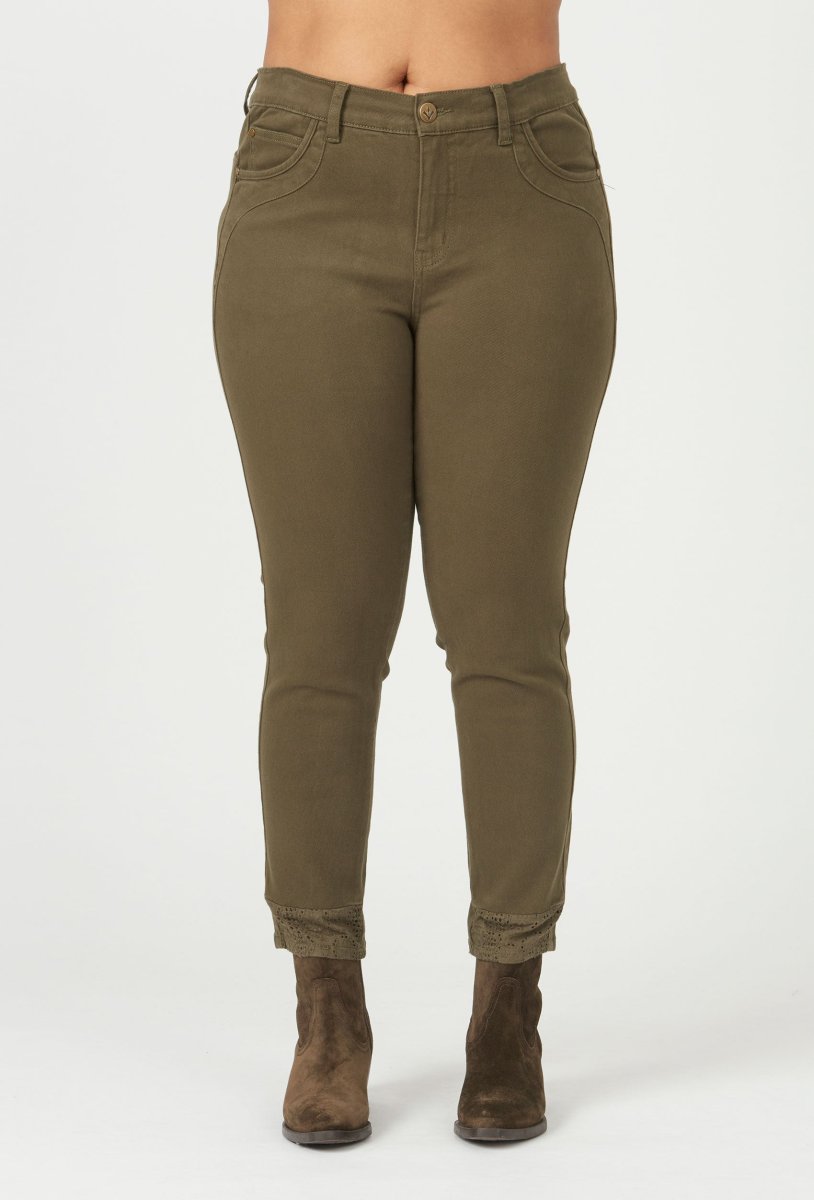 Adia – Jeans – Adjeans Milan 7/8 – Dark Olive – 42 – Adia - Billede 2