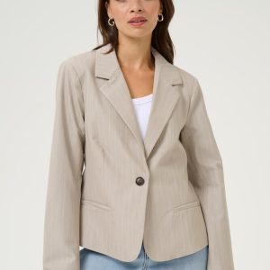 Blazer – KAesther – Feather Gray Melange Pinstripe – Kaffe – Kaffe