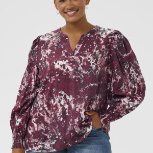 Bluse – KCmina – Red/Black Abstract Graphic – Kaffe Curve – Kaffe Curve