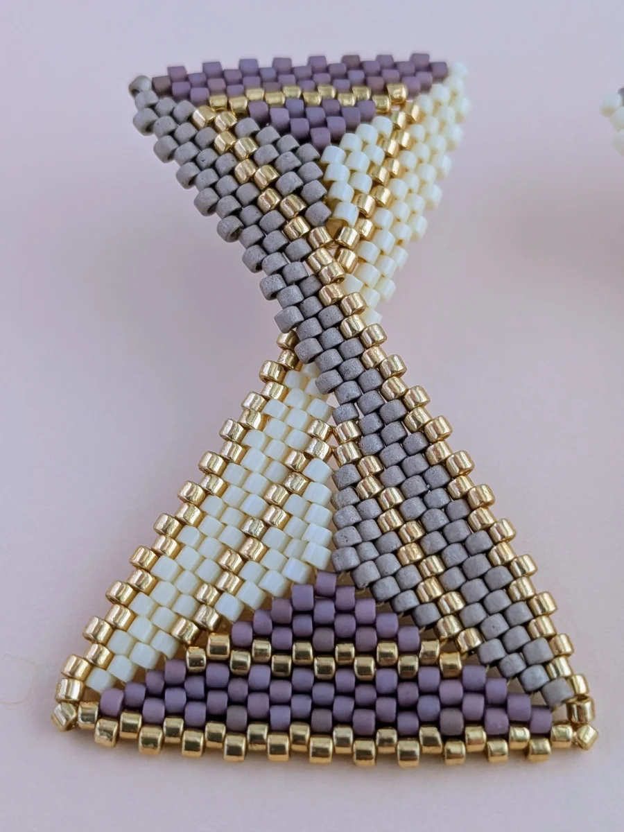 Geometriske håndlavede øreringe med Miyuki-perler – Echo - Billede 4