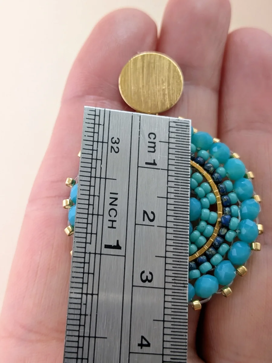 Statement øreringe med Miyuki-perler i mandala design – Maksi Mandala - Billede 5
