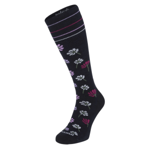SockWell Field Flower Støttestrømper, Dame, Sort – Sockwell