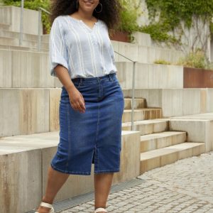 Nederdel – Willa – Denim – Zhenzi – Zhenzi