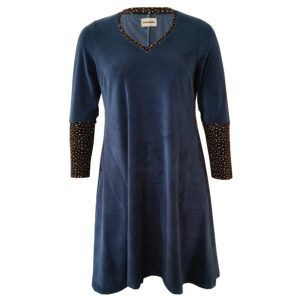 Plus size kjole Tulla Dark Denim Velvet – Amamiko